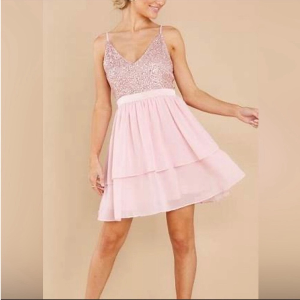 Storia pink purple mini dress sequins size small